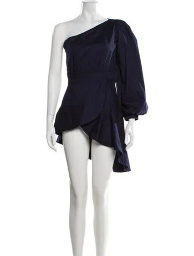 Pre-owned Andres Otalora One-shoulder Mini Dress In Blue