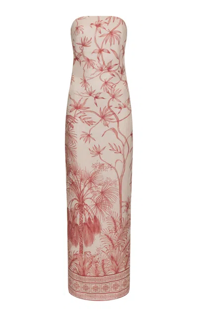 Andres Otalora Oris Printed Linen Maxi Dress In Multi