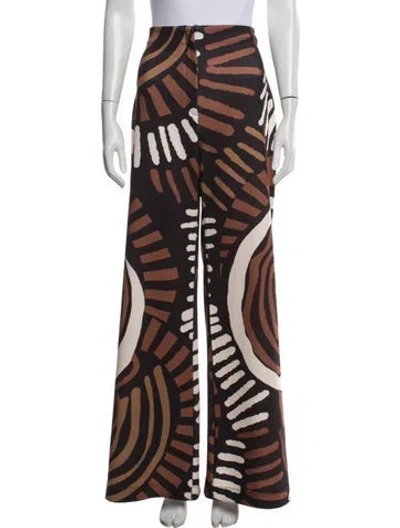 Pre-owned Andres Otalora Patterned Wide Leg Pants In Brown
