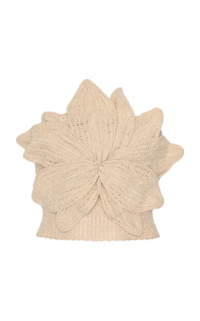 Andres Otalora Paz Y Tu Handmade Crochet Cotton Top In Neutral