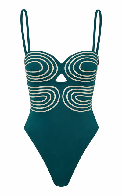 Andres Otalora Placer Isleo One-piece Swimsuit In Gray