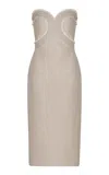 Andres Otalora Playa De Ti Strapless Linen Midi Dress