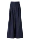 Andres Otalora Pleated Flared Trousers In Blue