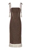 Andres Otalora Postales Embroidered Linen Midi Dress