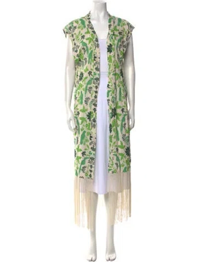 Pre-owned Andres Otalora Printed Knee-length Dress In Green