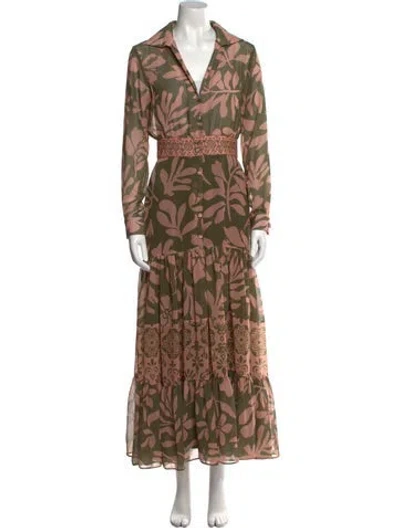 Pre-owned Andres Otalora Printed Long Dress In Multi