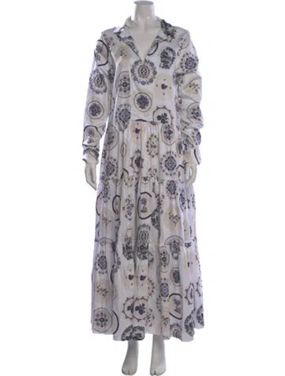 Pre-owned Andres Otalora Printed Long Dress In Multi