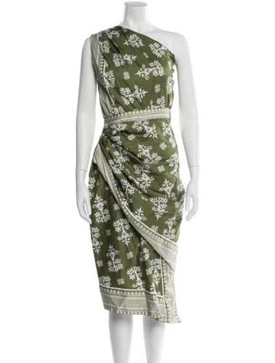 Pre-owned Andres Otalora Printed Midi Length Dress In Green