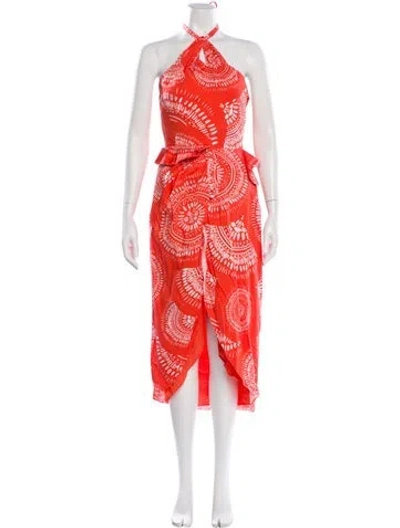Pre-owned Andres Otalora Printed Midi Length Dress In Multi