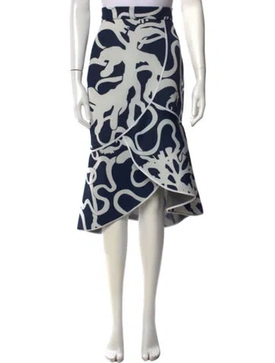 Pre-owned Andres Otalora Printed Midi Length Skirt In Blue