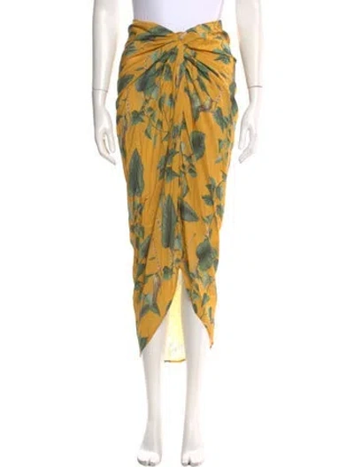 Pre-owned Andres Otalora Printed Midi Length Skirt In Yellow