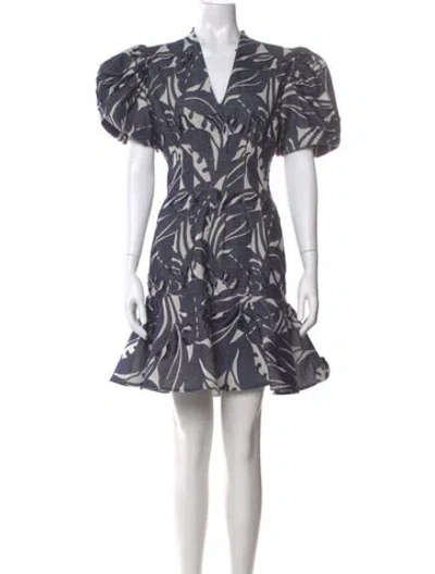 Pre-owned Andres Otalora Printed Mini Dress In Blue
