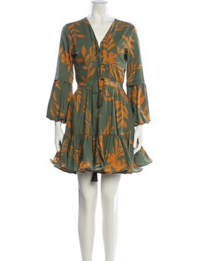 Pre-owned Andres Otalora Printed Mini Dress In Green