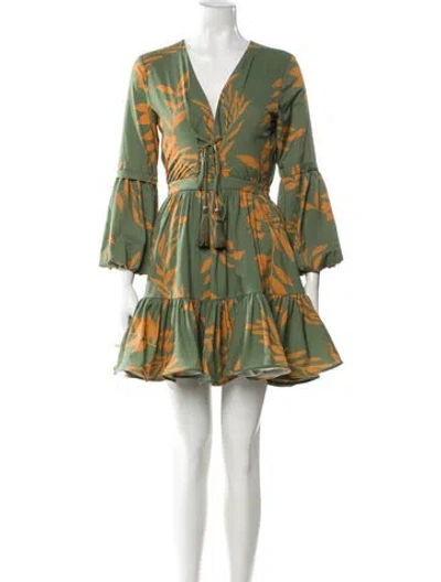 Pre-owned Andres Otalora Printed Mini Dress In Green