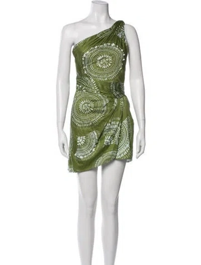 Pre-owned Andres Otalora Printed Mini Dress In Green