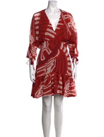 Pre-owned Andres Otalora Printed Mini Dress In Red
