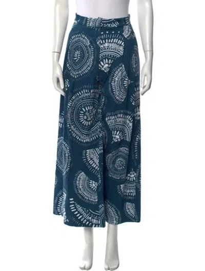 Pre-owned Andres Otalora Printed Wide Leg Pants In Blue