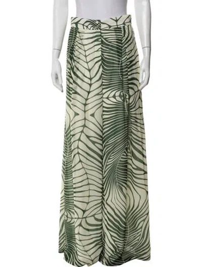 Pre-owned Andres Otalora Printed Wide Leg Pants In Green