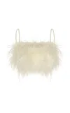 Andres Otalora Prisma Etereo Feathered Top In Ivory