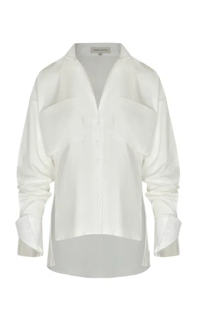 Andres Otalora Pura Vanidad Pocket-detailed Cotton Poplin Shirt In Off-white