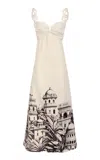 Andres Otalora Pyaar Printed Cotton Poplin Maxi Dress In Black,white