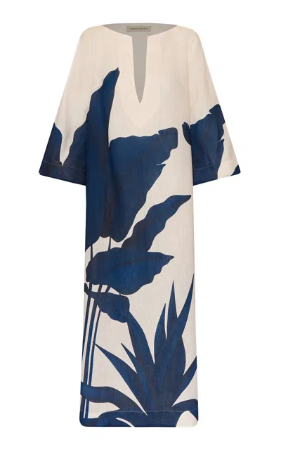 Andres Otalora Que Energia Linen Floral Tunic In White