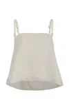 Andres Otalora Rahan Linen Tank Top In Off-white