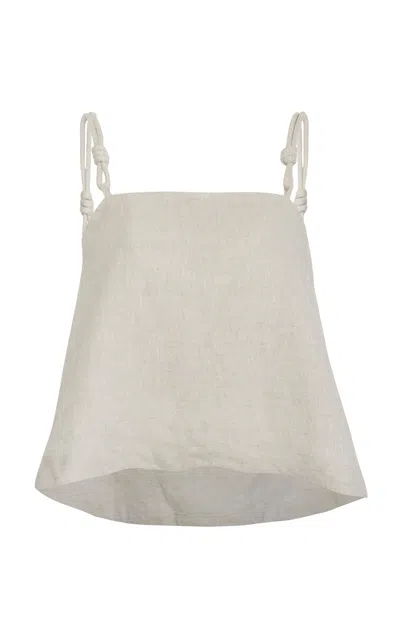 Andres Otalora Rahan Linen Tank Top In Off-white