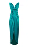 Andres Otalora Ratn Silk Charmeuse Midi Dress In Turquoise