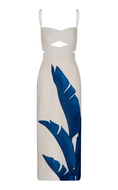 Andres Otalora Recuerdos Printed Linen Midi Dress