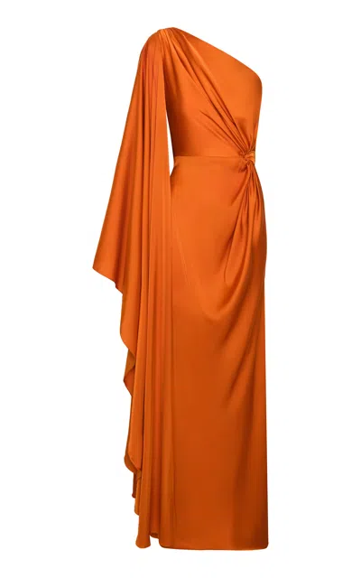 Andres Otalora Refinamiento Asymmetric Maxi Dress In Orange