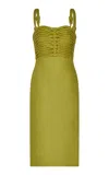 Andres Otalora Reflejame Embellished Linen Midi Dress