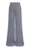 Andres Otalora Refugios Cotton Twill Wide-leg Pants In Navy