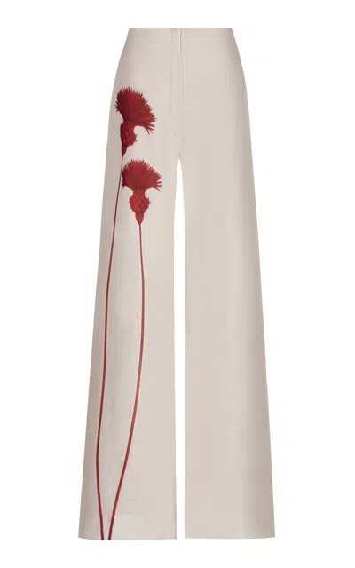 Andres Otalora Ritmica Printed Linen Wide-leg Pants