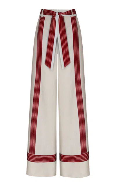 Andres Otalora Ritmo Noble Linen Pants In Red