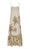 Andres Otalora Ron Coco Printed Linen Maxi Dress