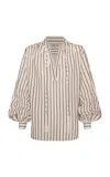 Andres Otalora Rumores Striped Linen Blouse In Multi