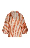 Andres Otalora Sahamat Printed Satin Top In Pink