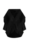 Andres Otalora Sanam Cotton Poplin Off-the-shoulder Top In Black