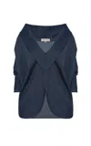 Andres Otalora Sanam Tencel Denim Off-the-shoulder Top In Navy