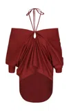 Andres Otalora Sentir Tu Piel Halter Cotton-poplin Blouse