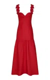 Andres Otalora Ser Arte Appliquéd Linen Maxi Dress