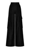 Andres Otalora Si Me Ves Linen Wide-leg Cargo Pants In Black