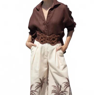 Andres Otalora Si Sabes Shirt In Mocha In Brown