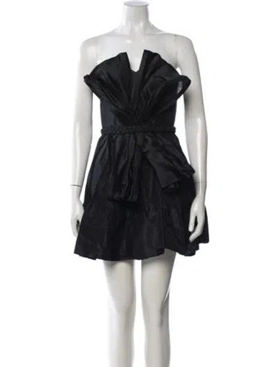 Pre-owned Andres Otalora Silk Mini Dress W/ Tags In Black