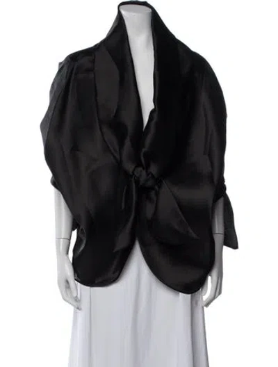 Pre-owned Andres Otalora Silk Open Front Top W/ Tags In Black