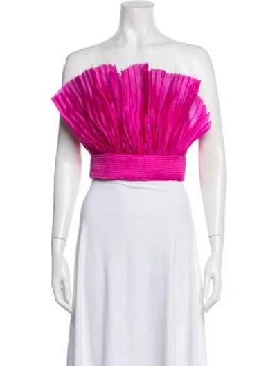 Pre-owned Andres Otalora Silk Strapless Top W/ Tags In Pink
