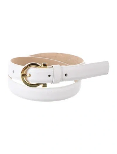 Pre-owned Andres Otalora Skinny Leather Belt In White