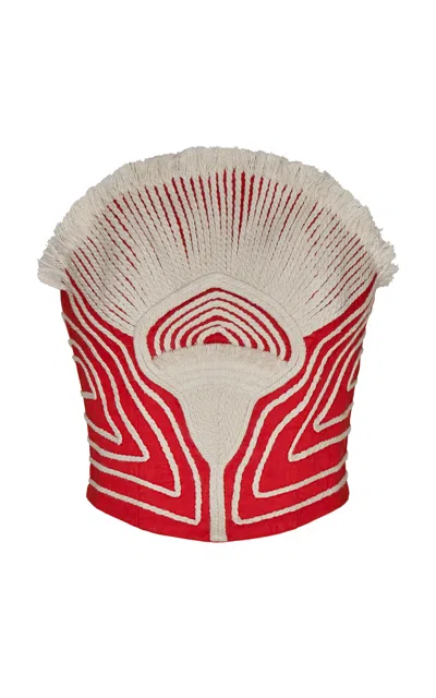 Andres Otalora Sol Quema Embroidered Linen Top