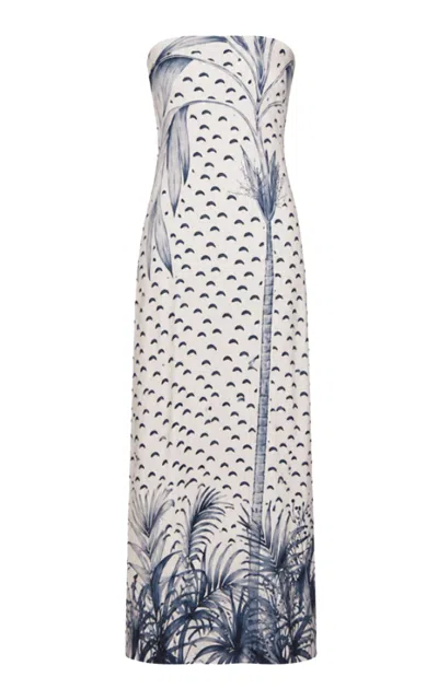 Andres Otalora Solamente Printed Maxi Dress In White